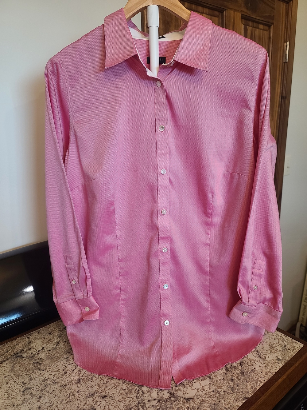 Talbots Pink Long-Sleeve Button-Up Dress Shirt